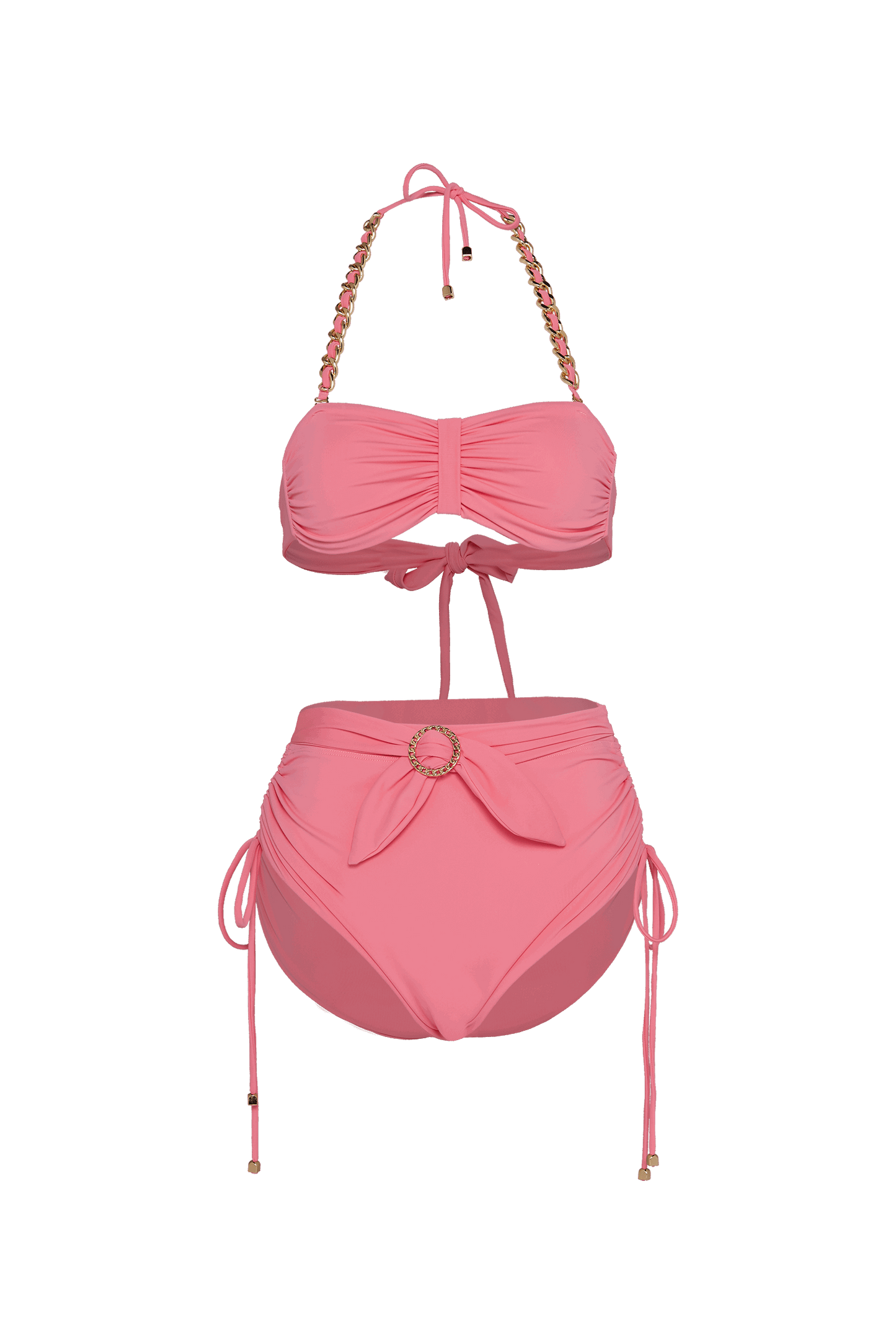 SUZANNE - RUCHED HIGH-WAIST BIKINI BOTTOM - Leela And Ella