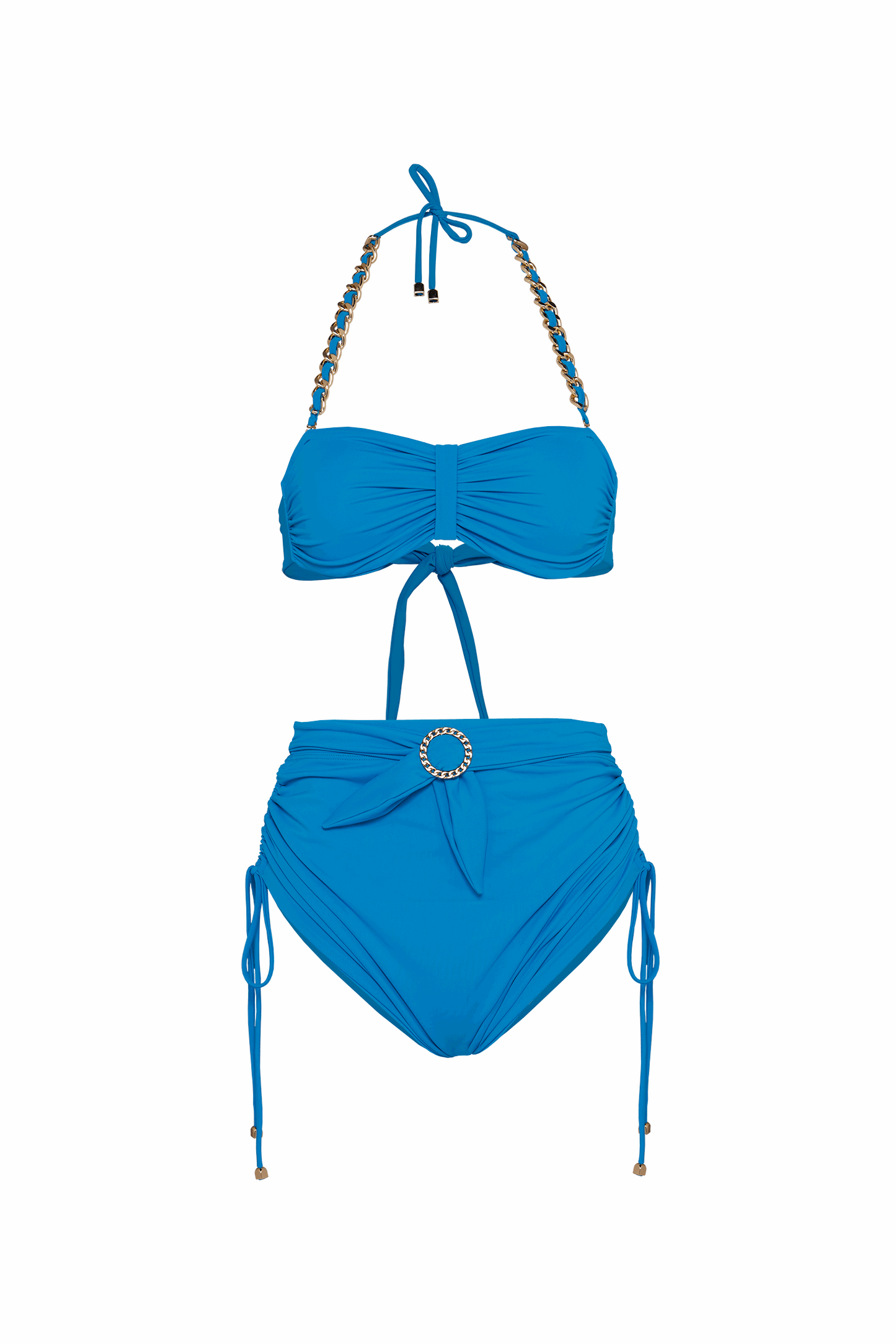 SUZANNE - RUCHED HIGH-WAIST BIKINI BOTTOM - Leela And Ella