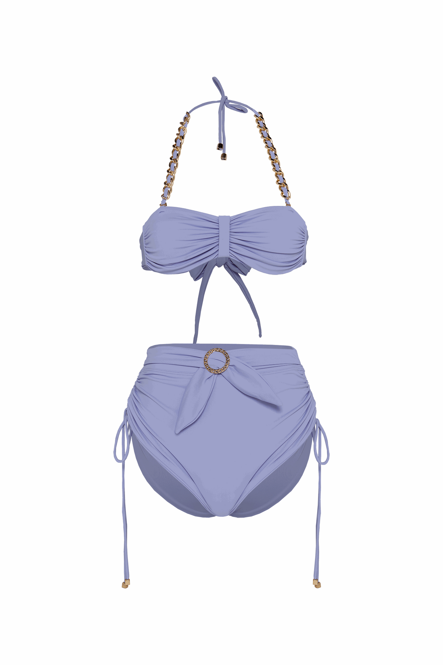 SUZANNE - RUCHED HIGH-WAIST BIKINI BOTTOM - Leela And Ella