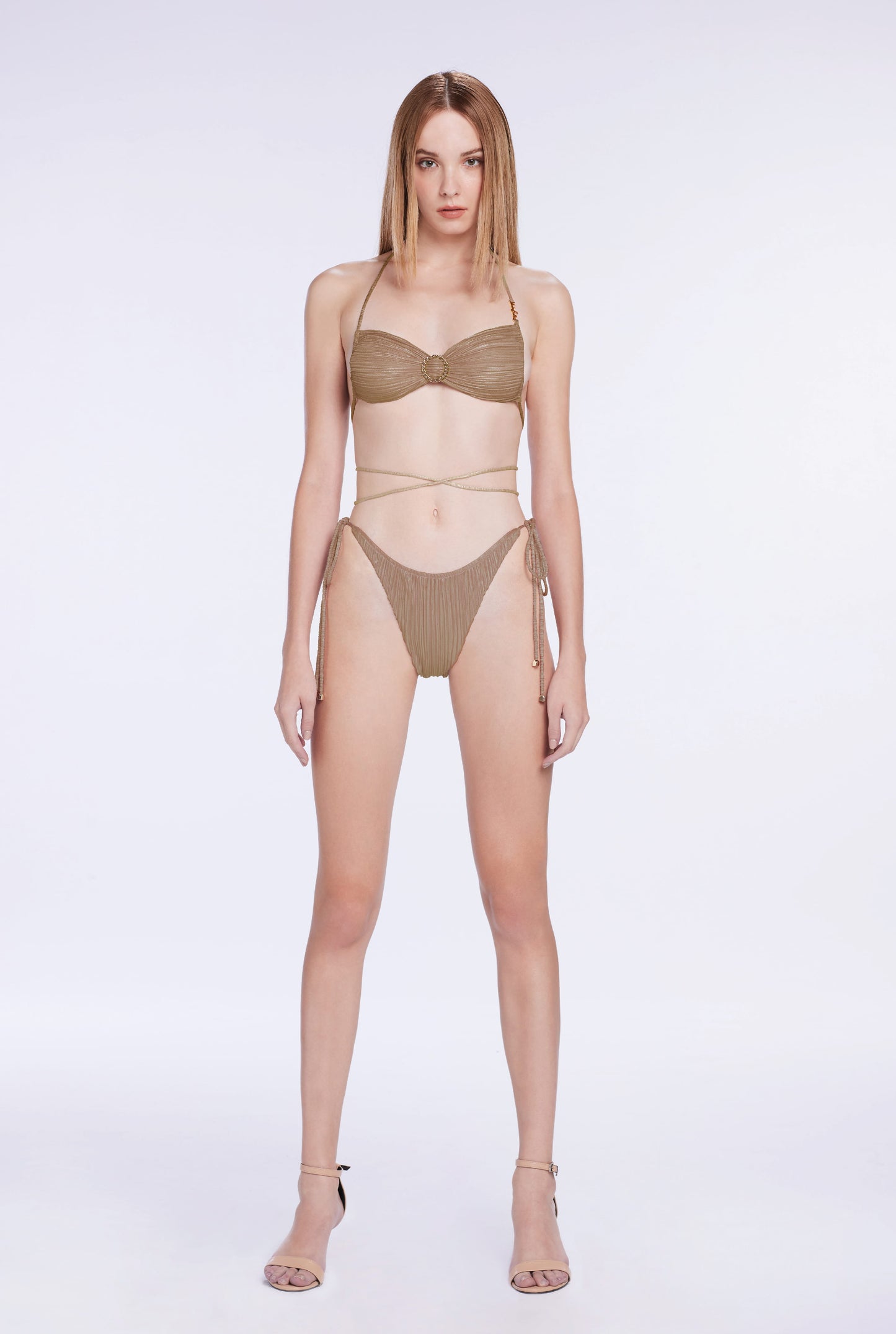 DIANA - PLEATED SIDE TIE BIKINI BOTTOM - Leela And Ella