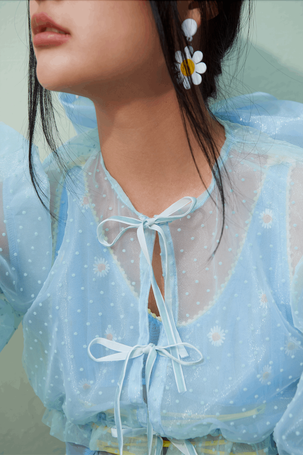 ALICE - ORGANDY PUFFED SLEEVES COVER UP - Leela And Ella